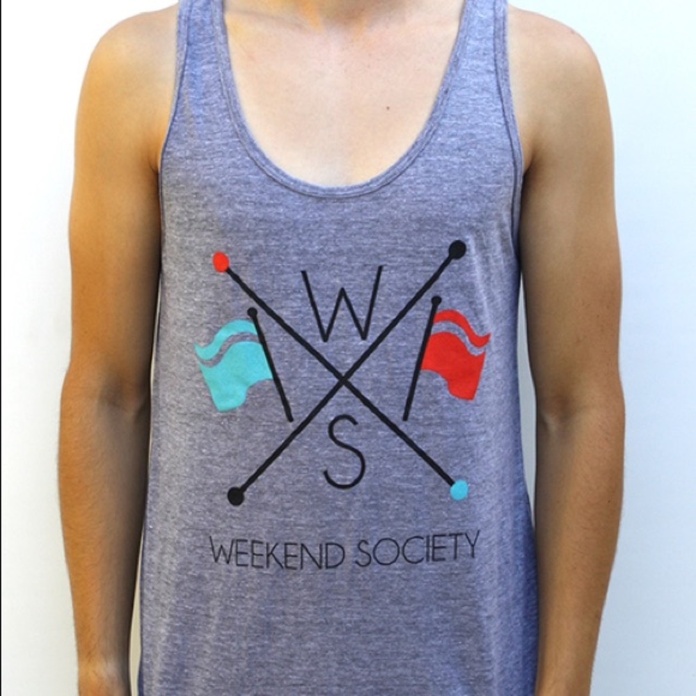 Weekend Society Gray Classic Logo Tank NWT